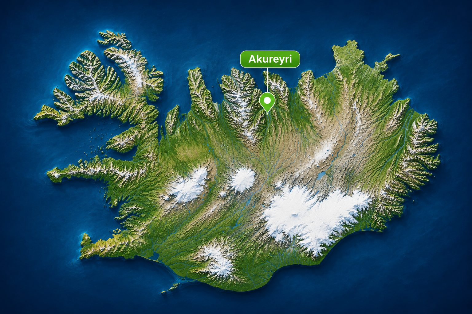 Kort af Akureyri